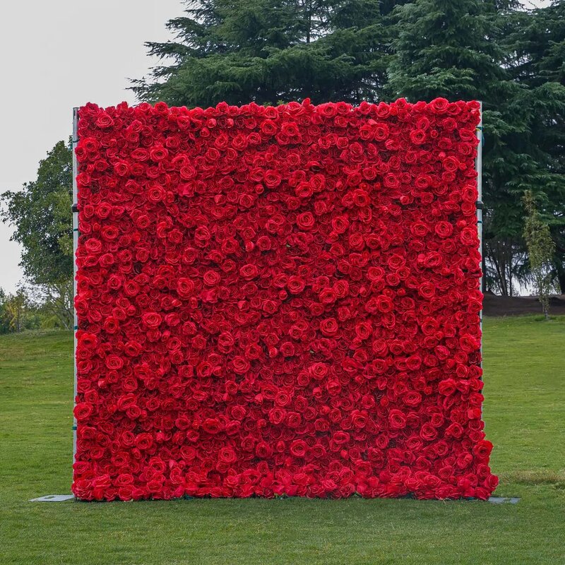stunning red flower wall
