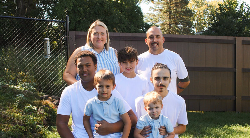 Ashley with her husband and five children