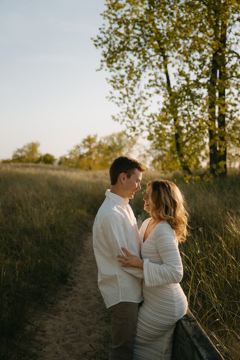 couples photoshoot in a field in Michigan