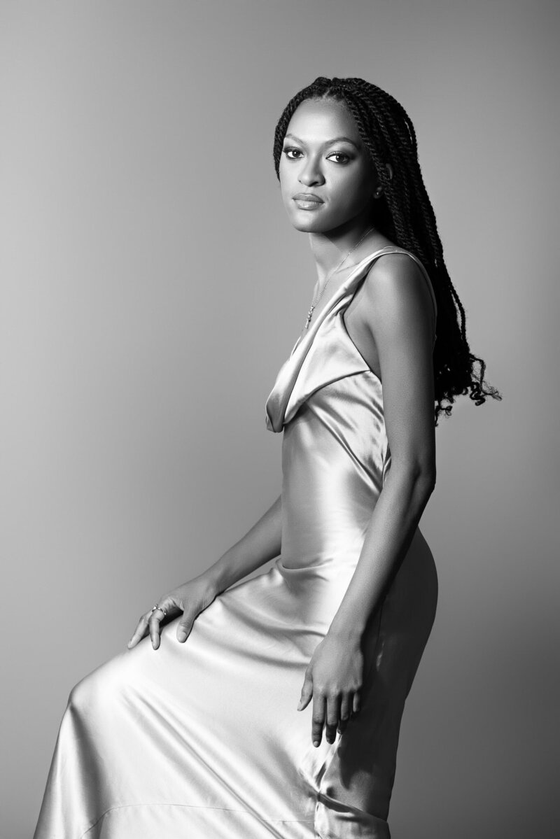 Older Black Woman in Black & White