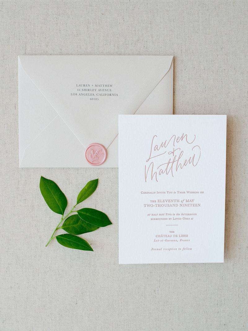 Semi-Custom Invitations - Simple Elegance Collection 2-Piece Suite