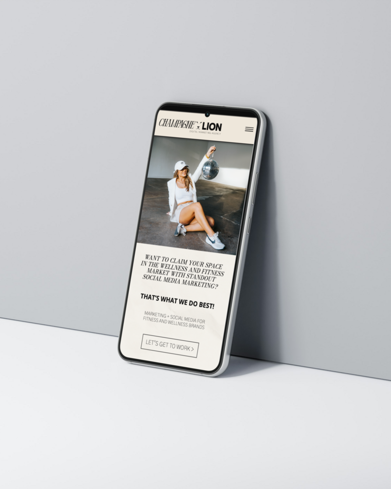 Full service small business branding packages displayed on mobile device mockup.