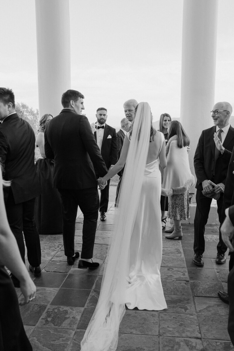 bride and groom during bubble exit at denver colorado wedding