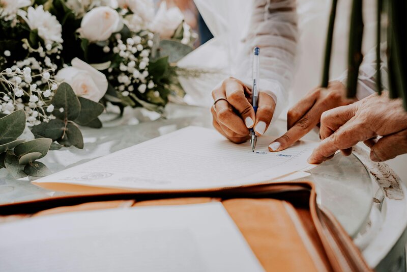 Signing of the marriage license