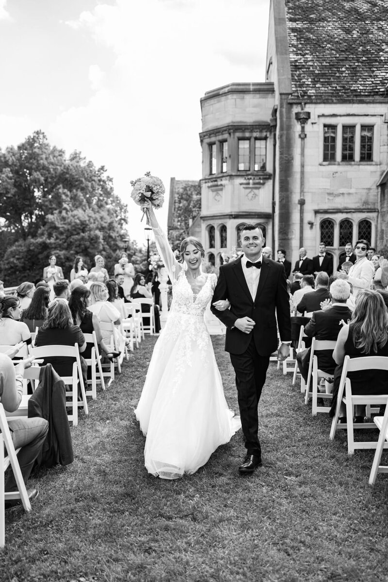 Bride and Groom Celebrating