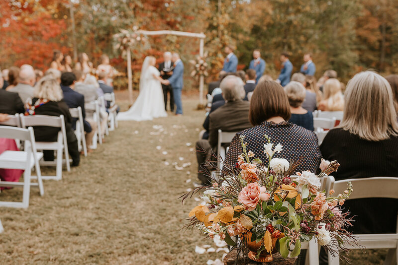 Fall wedding ceremony at all-inclusive wedding venue
