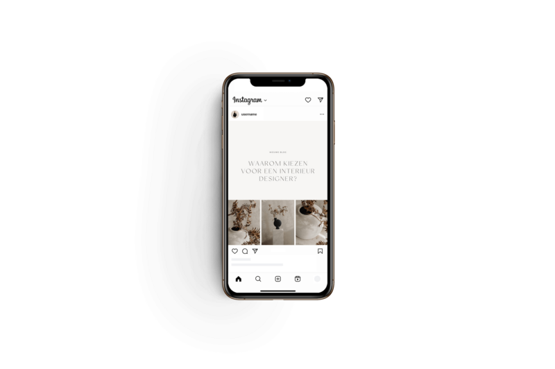 Neutrale Instagram templates interieur designer