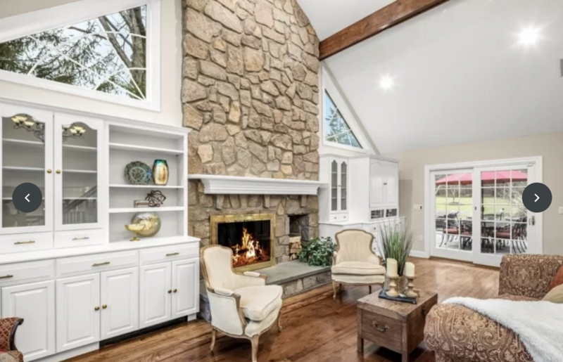 DRL Home Staging New Jersey Stone Fireplace Living Room