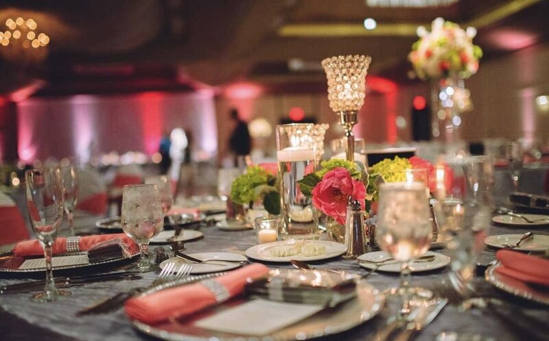 Charcoal + Coral Place Setting