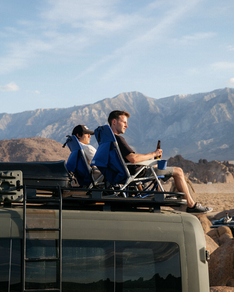 girls on overland road trip california