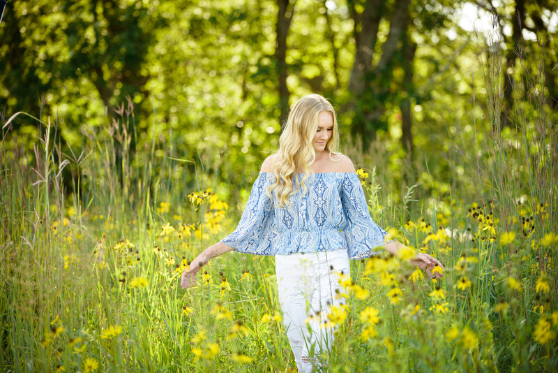 Senior Pictures in a Field of Flowers Holland MI Images by Jennifer-12