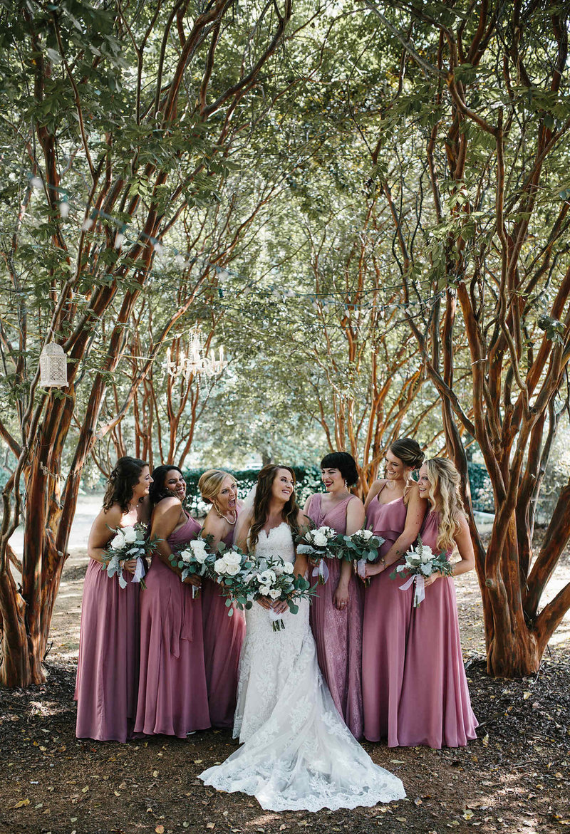 Forest Bride and Bridesmaids