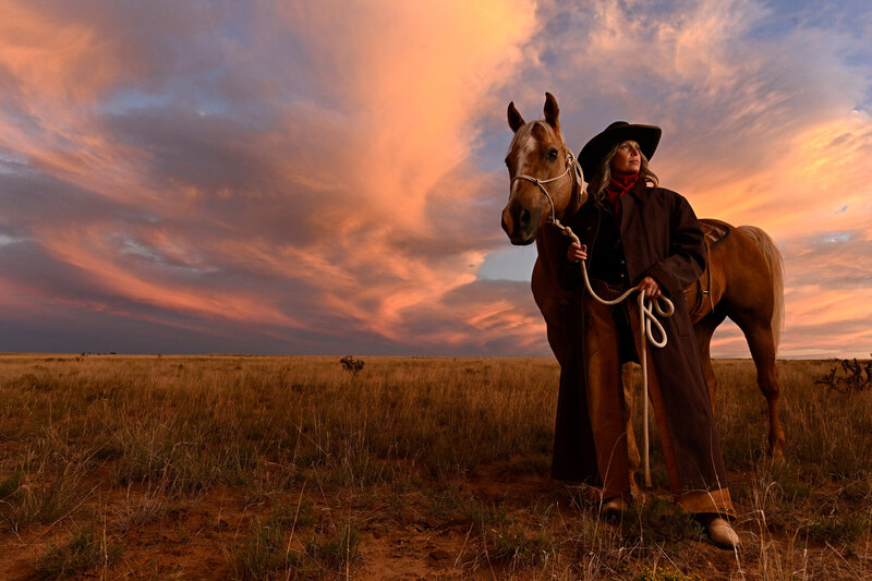 Women with Horse on Texas Ranch