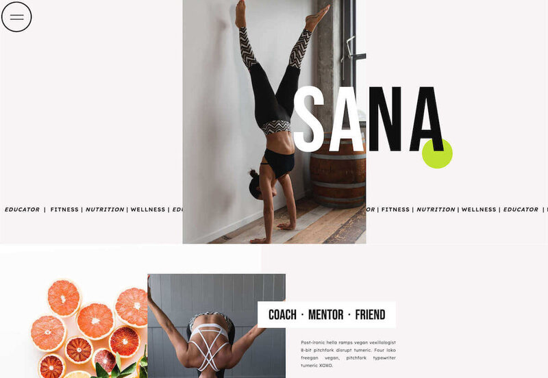 Sana Showit Website Template Desktop for Coaches