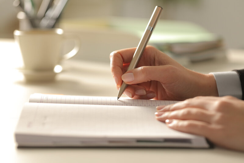 Writing in planner