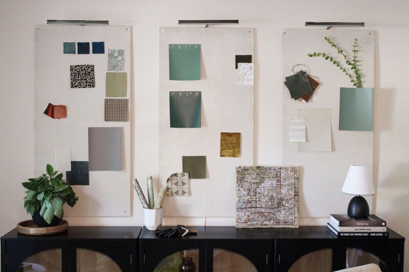 Home office pin boards in Teresa Marie Design Studio