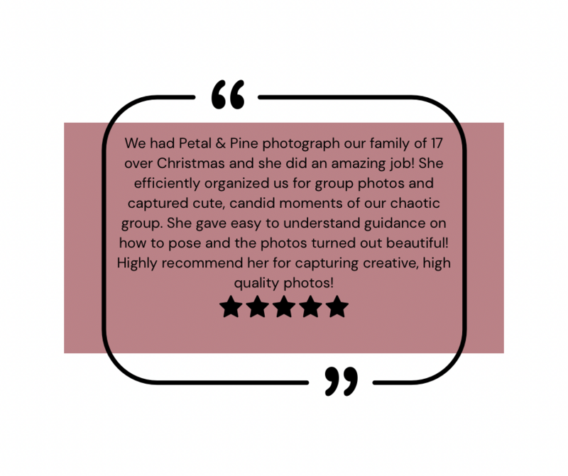 Petal & Pine Photography client review