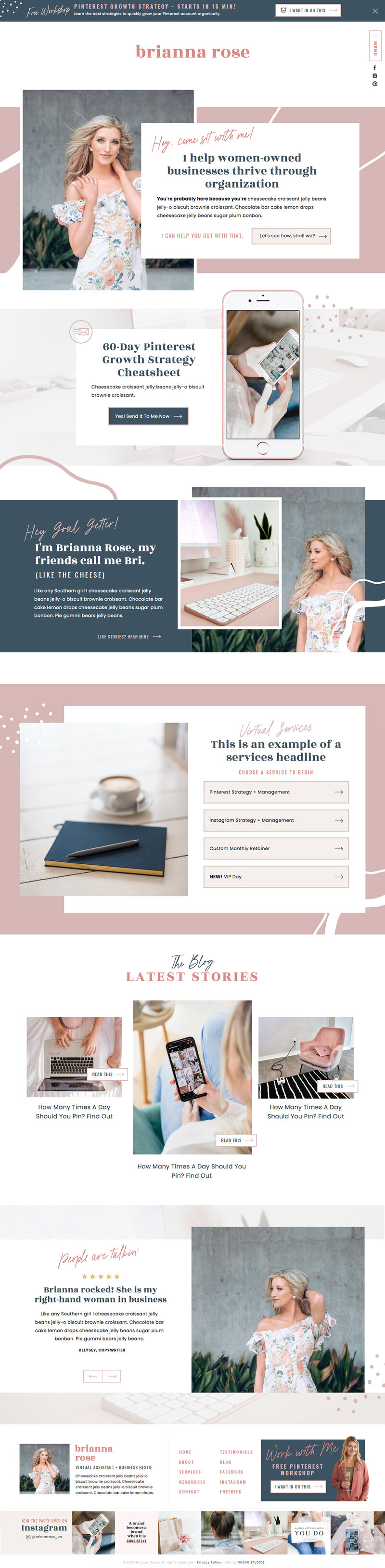Affordable and easy to install premade Showit website template