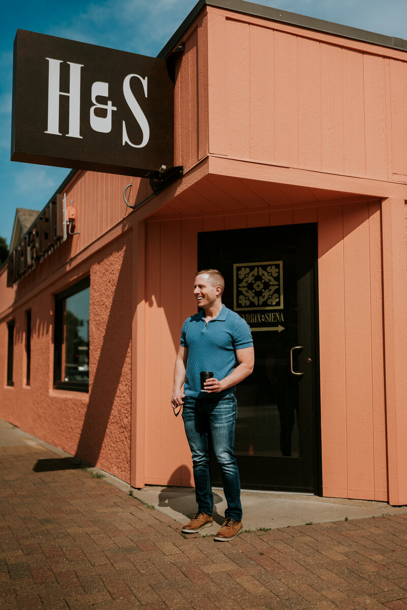 Relaxed lifestyle portrait showing natural expression and comfortable posing