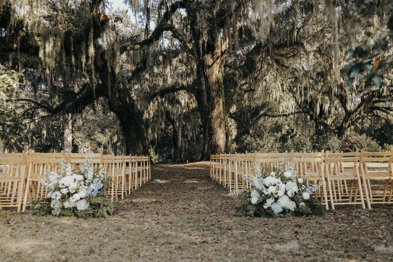 ceremony details at honey horn plantation