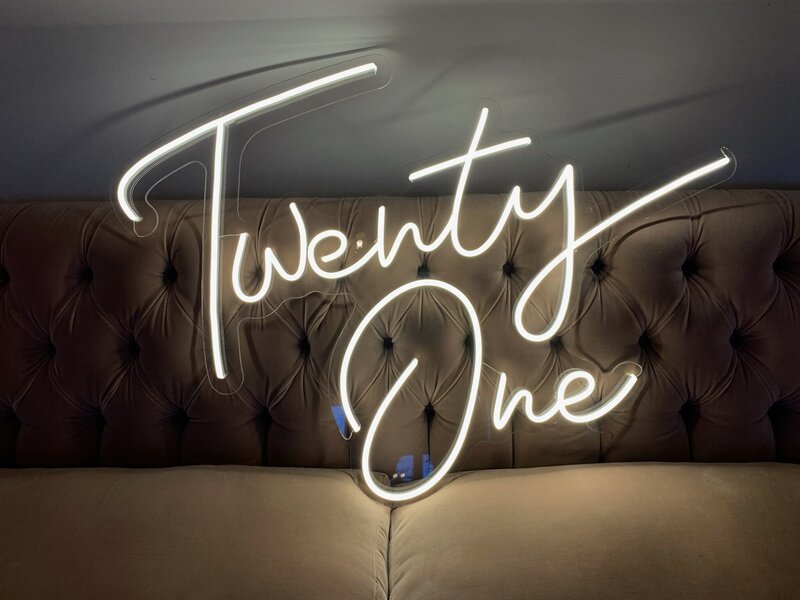 Twenty One Birthday Neon sign hire Cheshire, THE WORD IS LOVE