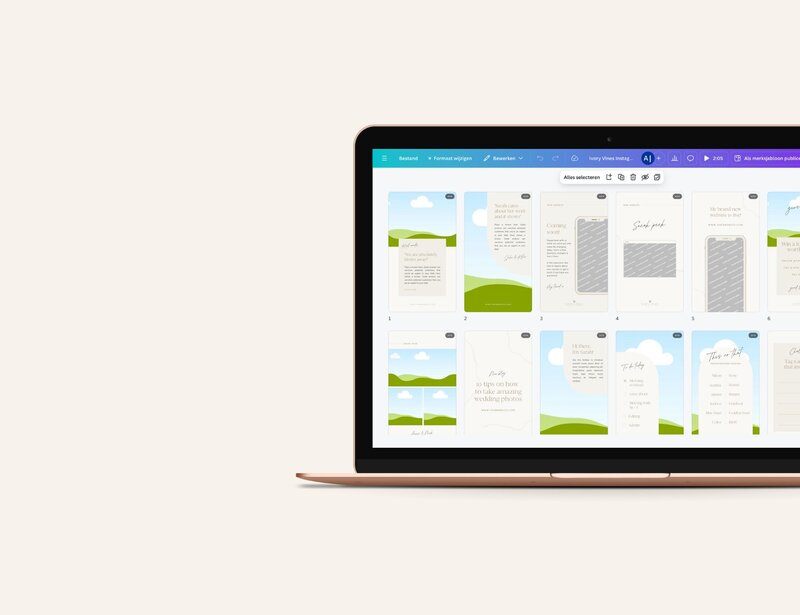 Neutral Instagram templates for photographers Ivory Vines 18