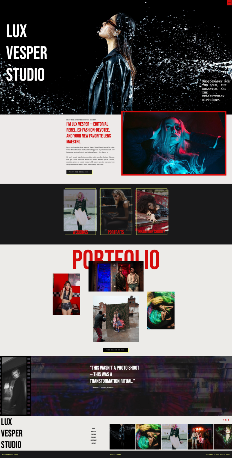 Lux Vesper Studio homepage image