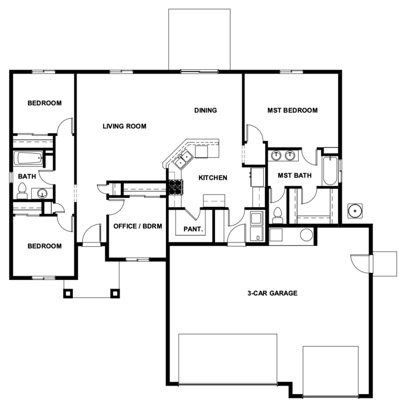 floor plan for 4 bedroom home