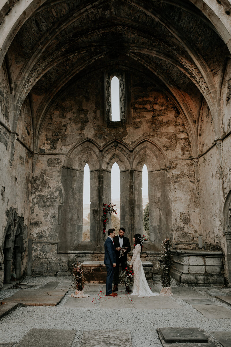 groom embracing bride after their wedding