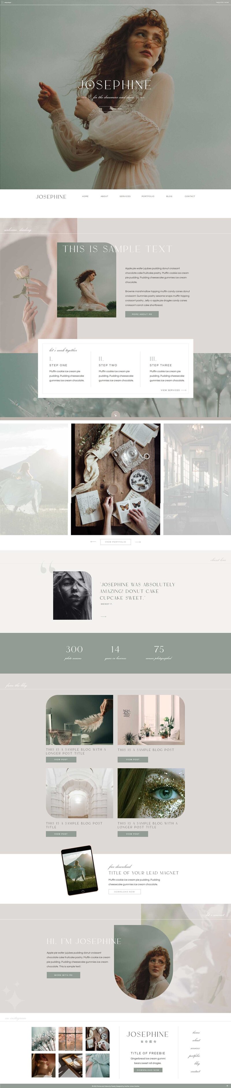 Showit Templates |  Heather Jones Creative | Simone