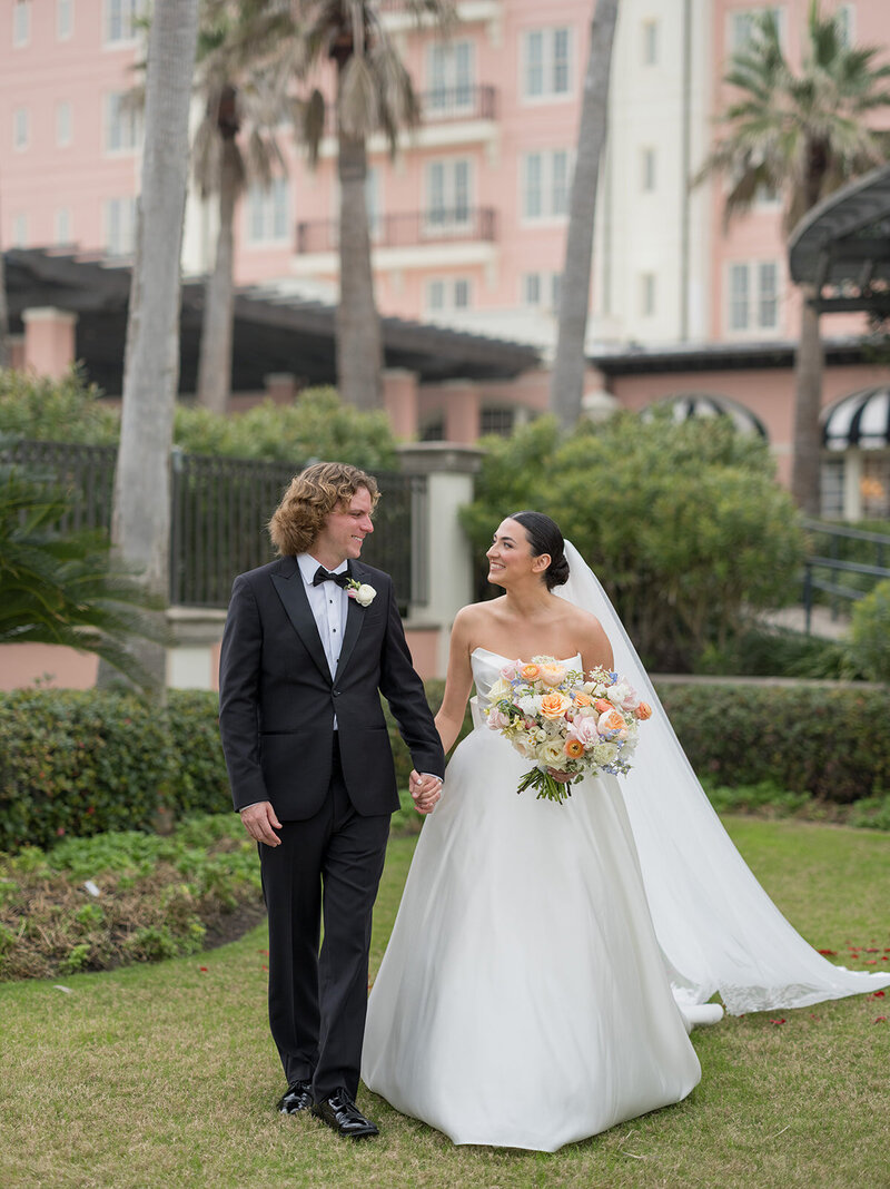 Bride and Groom first look Grand galvez