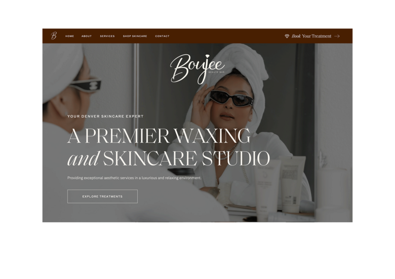 Editorial Custom Showit Website Design for Waxing & Skincare Studio