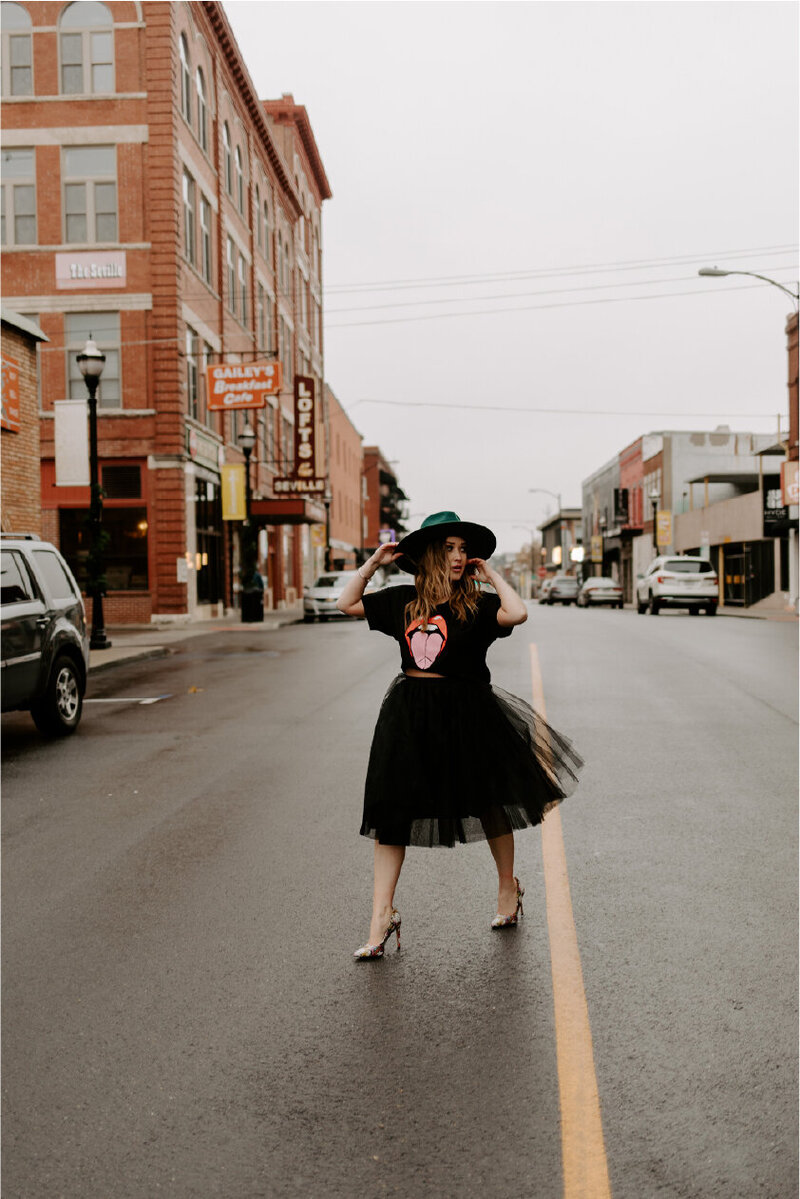 woman in tutu and heels