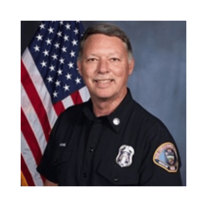 Portrait of Captain Art King, firefighter honored by Local 935 Pipes and Drums.