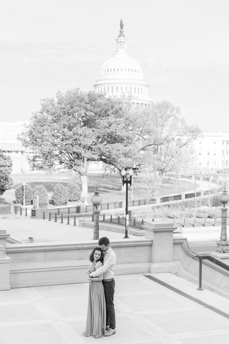 Capitol Building Engagement Session in DC with a visit to Supreme Court Building and Library of Congress | DC Wedding Photographer | Taylor Rose Photography-77