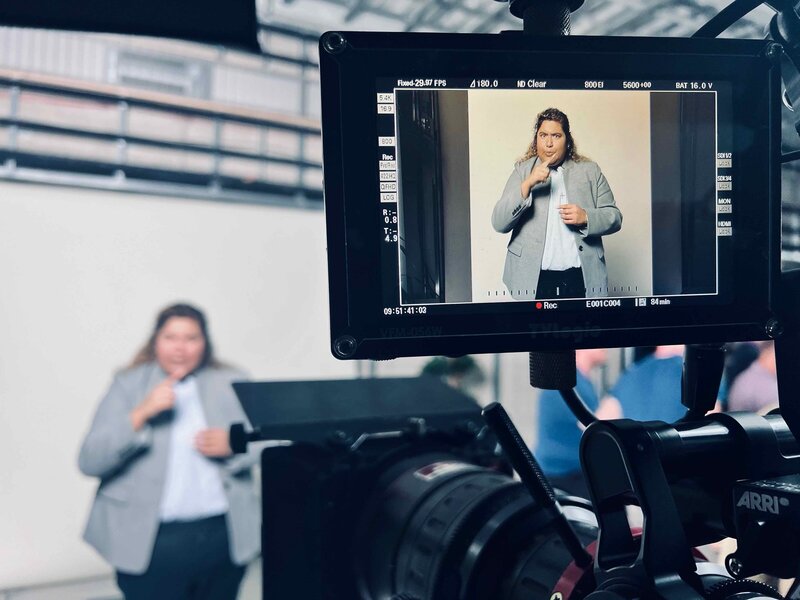 prerecorded material, studio shooting, Technical asl interpreting