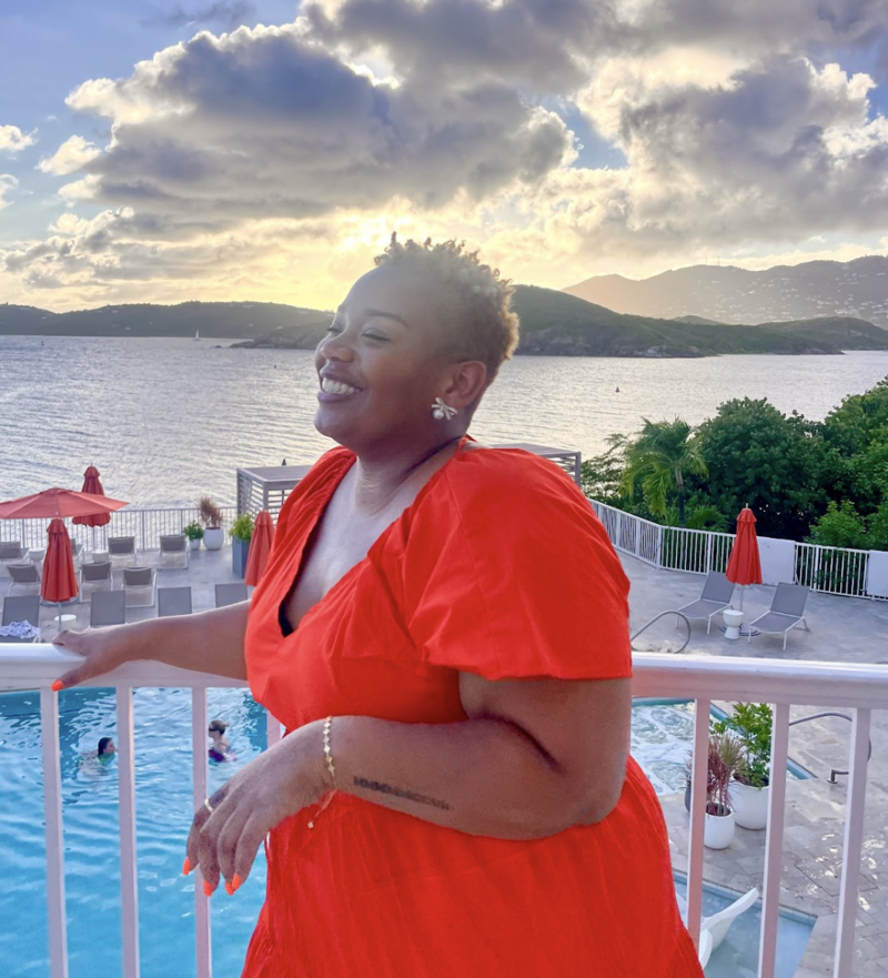 Portrait of a confident Me & She Doula professional.