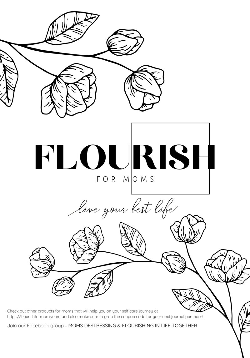 Inside page preview of mom self care brand Flourish For Moms, Manifest Your Best Life Journal