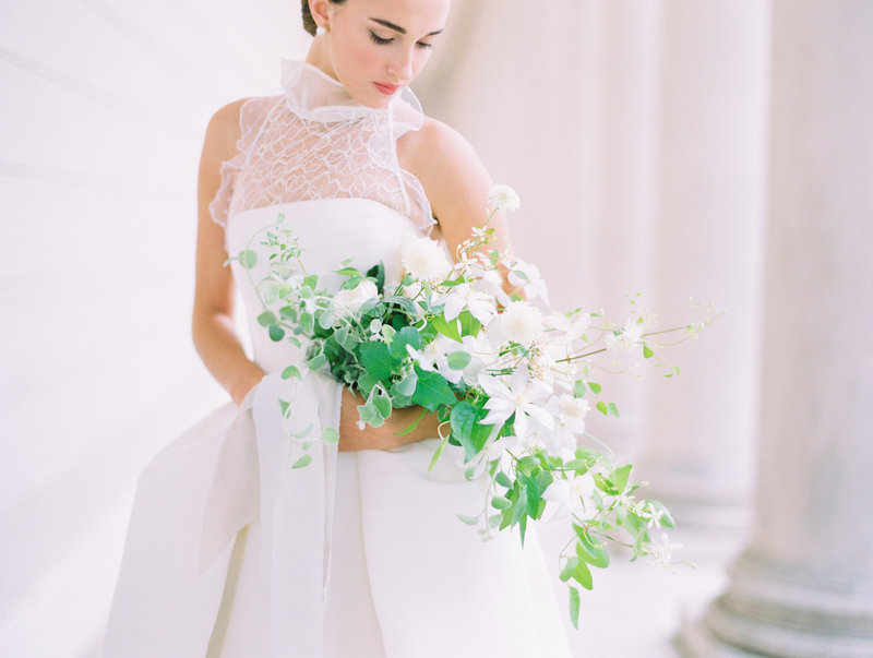 Bridal bouquet for wedding by Jenny Schneider Events at the Legion of Honor in San Francisco, California. Photo by Leo Patrone Photography.
