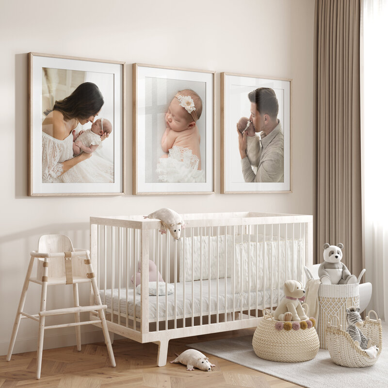 wall art of newborn studio session cleveland family photographer