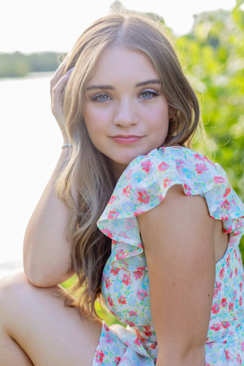 senior girl in dress