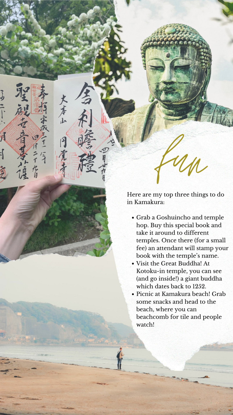 fun infographic of travel guide to kamakura