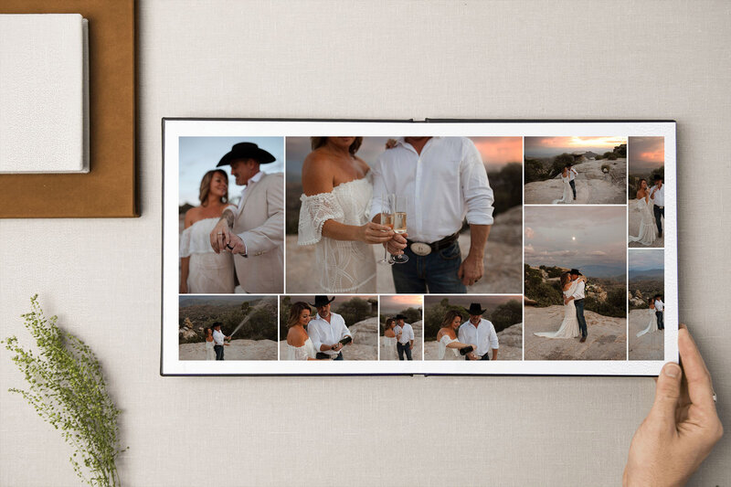 thsi is a picture of a album layout for a wedding