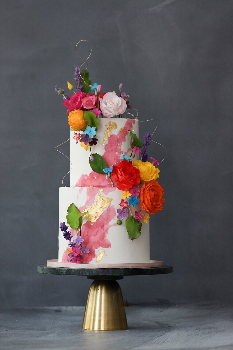 bakes by parisa-atlanta-summer wedding cake