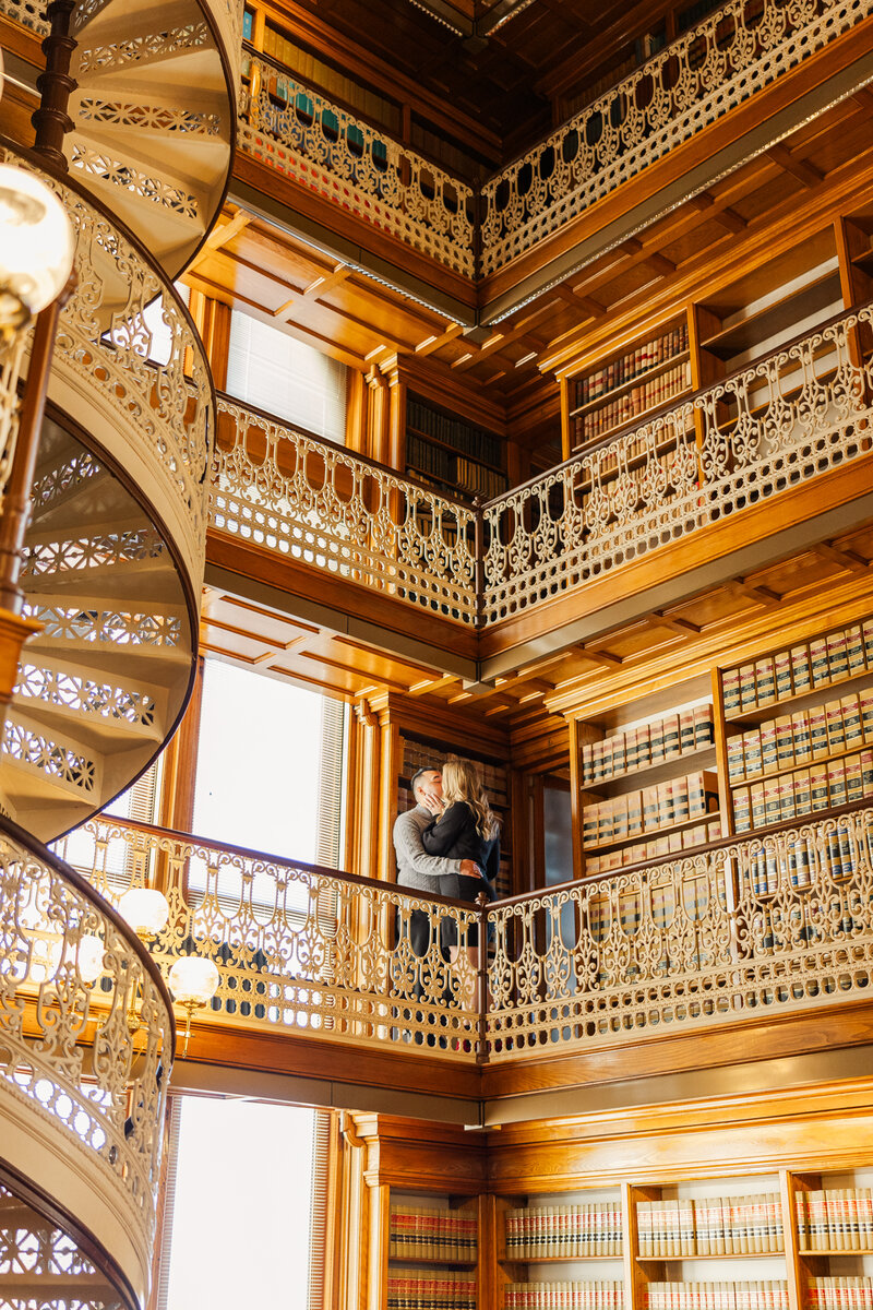 Iowa State Capitol Building Law Library Engagment session in Des Moines, IA by Claire Katan Creative.