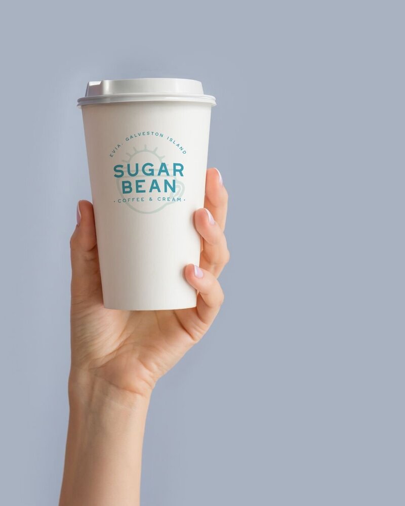 Sugar Bean Galveston Coffee Cup Branding