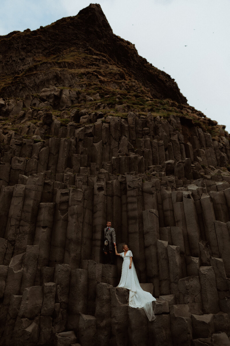 black sand beach elopement Iceland