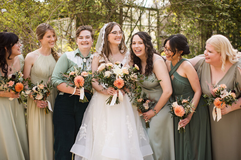 Bride with her wedding party