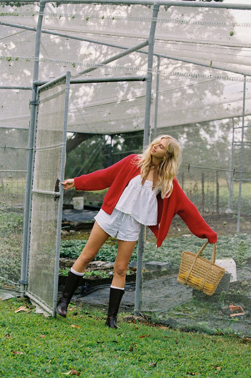 Fashion shoot on farm