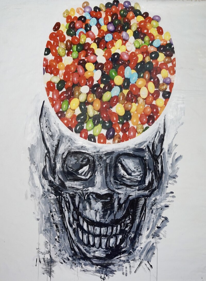 Brent Ray Fraser Waterfall Gallery Skull Painting 2013 - 05